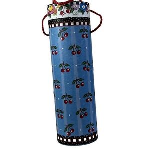 Vintage Mary Engelbreit Cylinder Wine Christmas Tube Gift Box Pooch & Sweetheart
